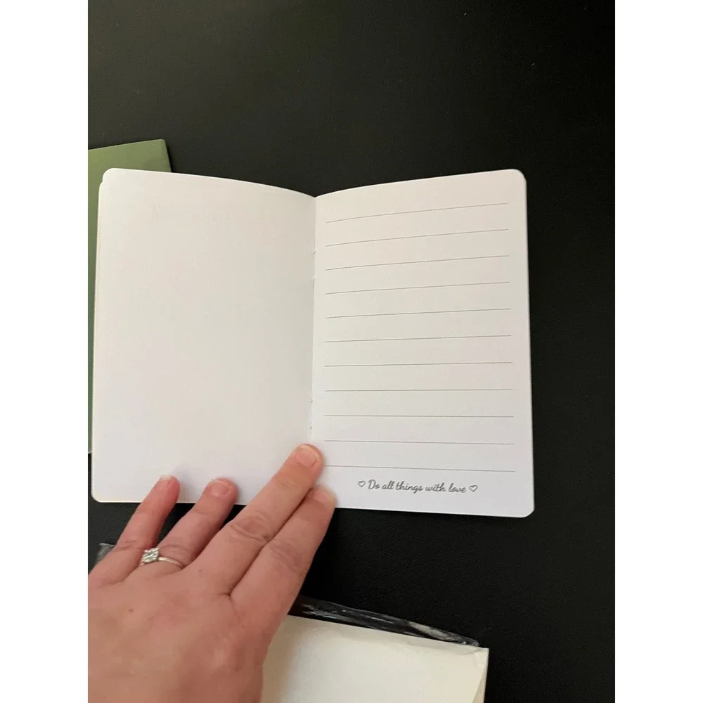 Sage Green and Cream Wedding Vow Book Set with Gold Foil His and Her Journals